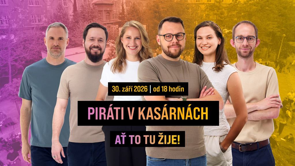 Přijďte na pokec s Piráty do Kasáren Karlín